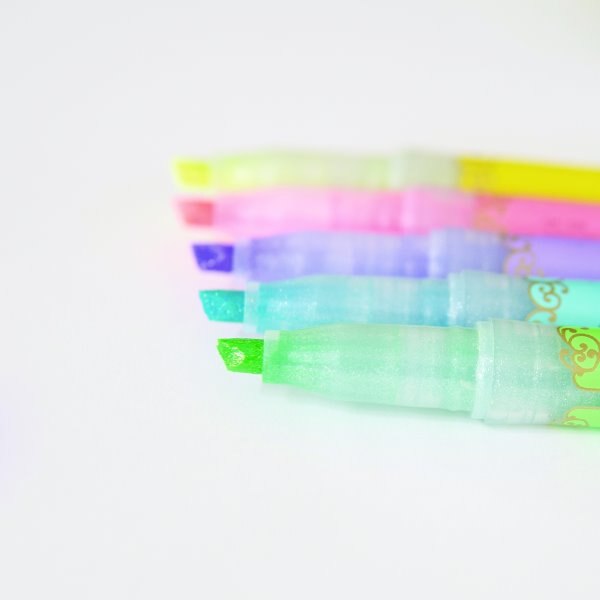 Zebra Kirarich™ Glitter Highlighters, Chisel Tip, Assorted Colours, 5/pkg